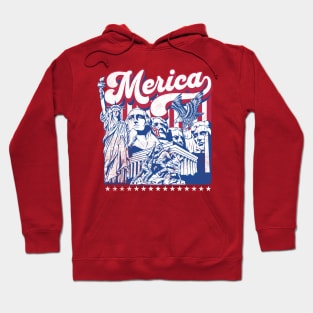 Merica USA American Monuments Hoodie